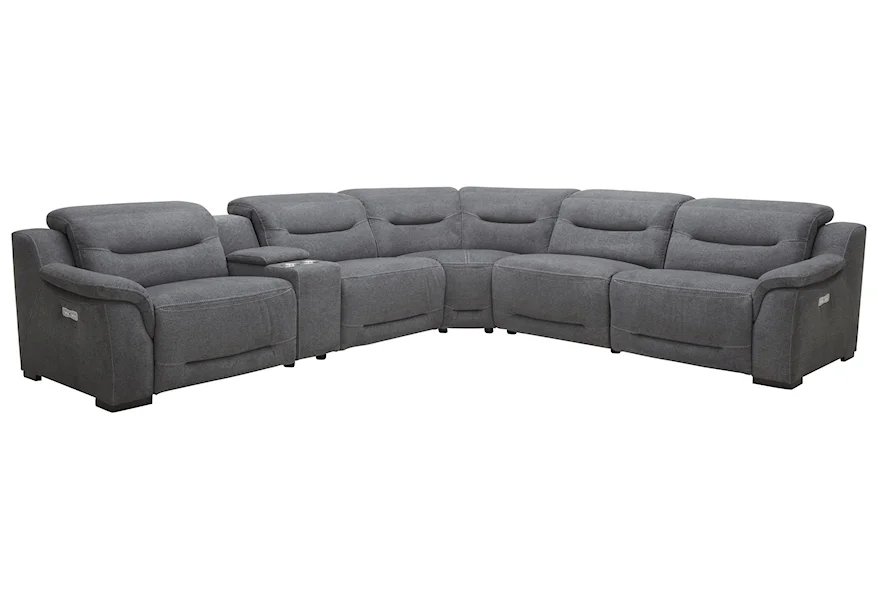 KM079 6-Piece Power Reclining Sectional Sofa by Kuka Home at Beck's Furniture