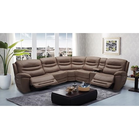 6 pc Pwr Reclining Sectional Sofa
