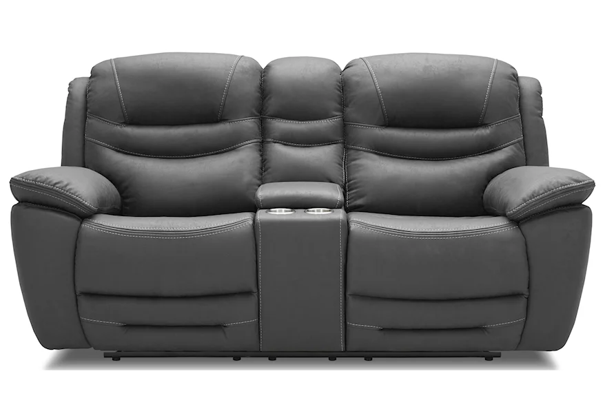 KM083 Pwr Reclining Loveseat w/ Console by Kuka Home at Beck's Furniture