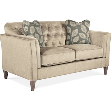 Transitional Premier Loveseat with Chesterfield Button Tufting