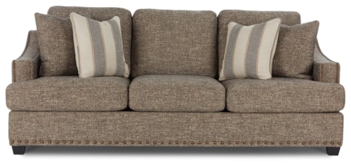 Casual Sofa with Wood Legs & Welt Cord Trim