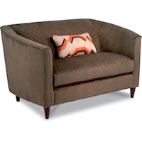 Contemporary Settee Loveseat with Modern Shelter Arms