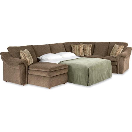 4 Piece Reclining Sectional Sofa w/ Sleeper