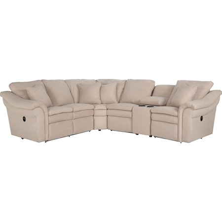 5 Pc Reclining Sectional Sofa w/ Cupholders