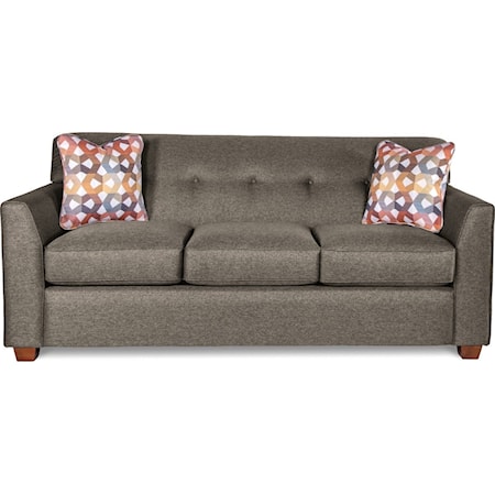 Contemporary Tufted Apartment Sofa with Premier ComfortCore Cushions