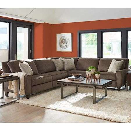 Three Piece Power Reclining Sectional Sofa with Two Reclining Chairs and Two USB Charging Ports
