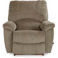 Casual Rocking Recliner with Channel-Stitched Back