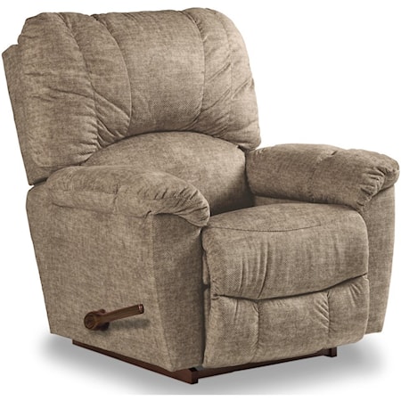 Casual Rocking Recliner with Channel-Stitched Back