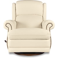 Swivel Glider Recliner with Nailhead Studs