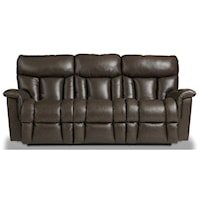 Casual Power Reclining Wall Saver Sofa with Headrests and USB Ports