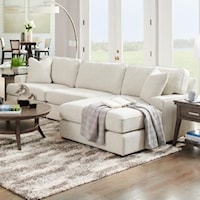 3-Seat Chaise Sectional with Wide Chaise and Comfort Core Cushions