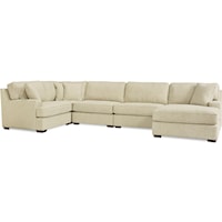 4-Seat Premier Sectional Sofa with Comfort Core Cushions and Wide Chaise