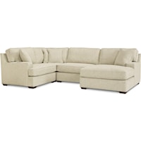 3-Seat Premier Sectional Sofa with Comfort Core Cushions and Wide Chaise