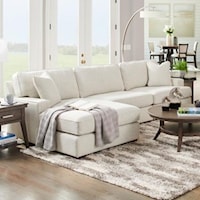 3-Seat Chaise Sectional with Wide Chaise and Comfort Core Cushions