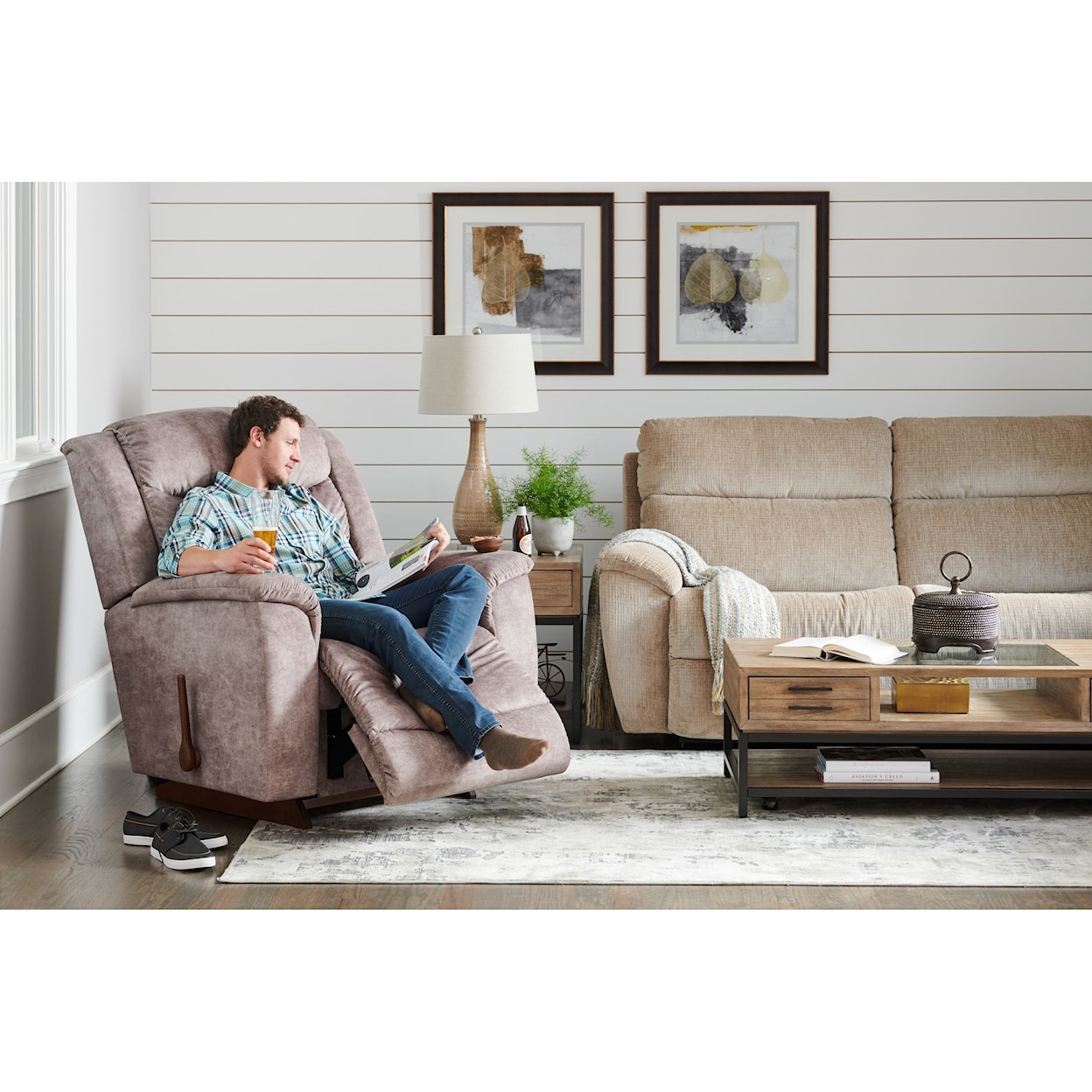 La-Z-Boy Redwood Power Rocking Recliner w/ Headrest & Lumbar