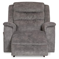 Casual Big and Tall Rocker Recliner with Pillow Arms