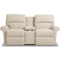 Casual Power Reclining Loveseat with Cupholder Storage Console & USB Ports