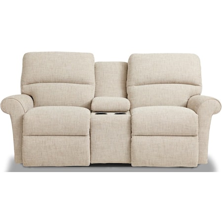 Power Reclining Love w/ Console & Headrests