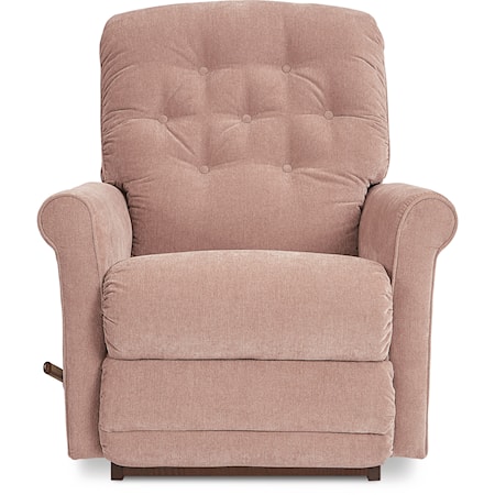 Casual Rocker Recliner with Button Tufting