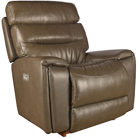 Dual Power Leather Rocking Recliner