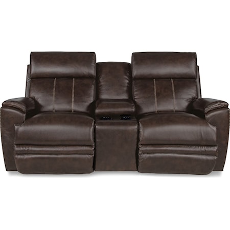 Pwr Recline Loveseat w/ Console and Headrest