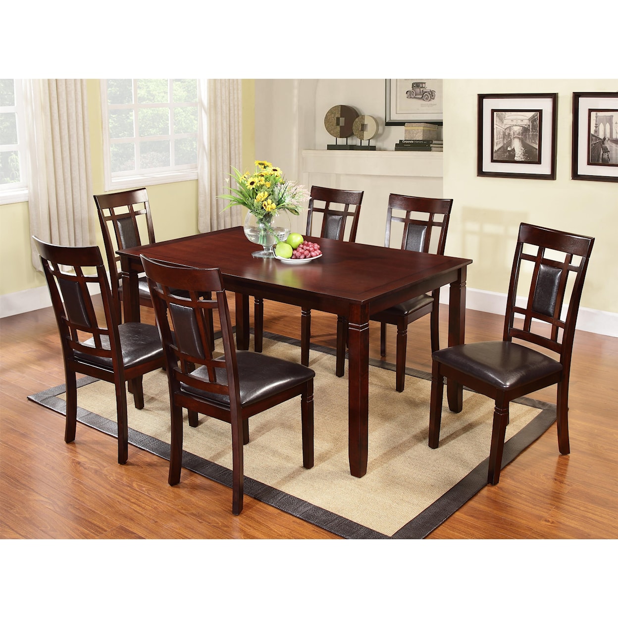 Lacey Furniture Arthur 7-Piece Table and Side Chair Set