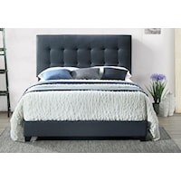 Patrick Charcoal Queen Upholstered Low Profile Bed