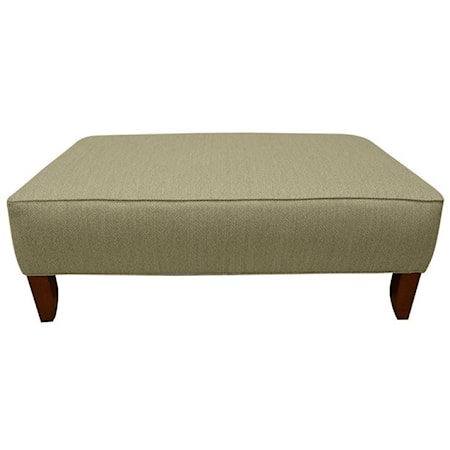 Upholstered Cocktail Ottoman with Tapered Legs