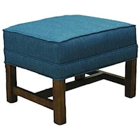 Traditional Ottoman with Oak Chippendale Base