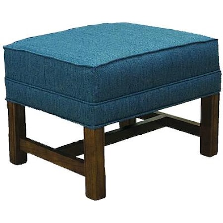 Ottoman with Oak Chippendale Base