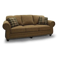 Transitional Rolled Arm Sofa with Nailhead Accents