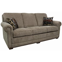 Sofa with Rolled Arms and Tapered Wood Feet