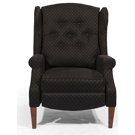 Push Back Recliner with Tufted Wing Back