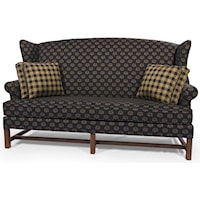 Wing Back Sofa with Rolled Arm