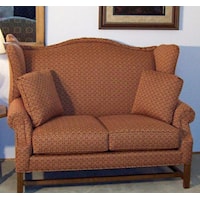High Wing Back Settee with Rolled Arms
