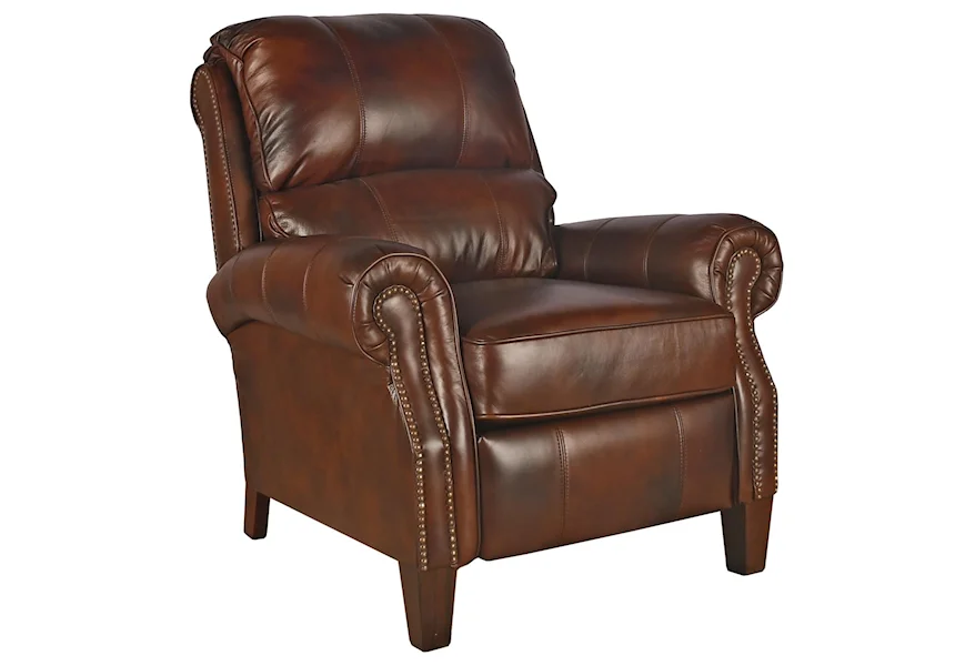 Cassidy Leather Push-back High-leg Recliner by Lincoln Upholstery at Bennett's Furniture and Mattresses