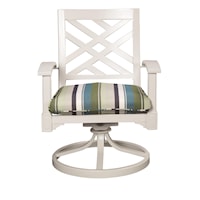 Swivel Rocker Dining Chair with Geometric Chair Back Design
