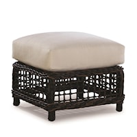 Outdoor Chair Ottoman with Cushioned Top