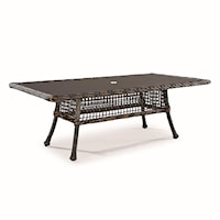 Rectangular Dining Table with Umbrella Hole