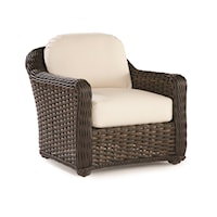 Lounge Chair with Back and Seat Cushions and Woven Frame