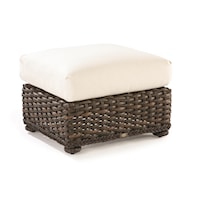 Ottoman with Woven Frame and Cushion