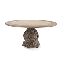 Round Pedestal Dining Table with Stone Top