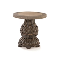 Round Pedestal End Table with Composite Top