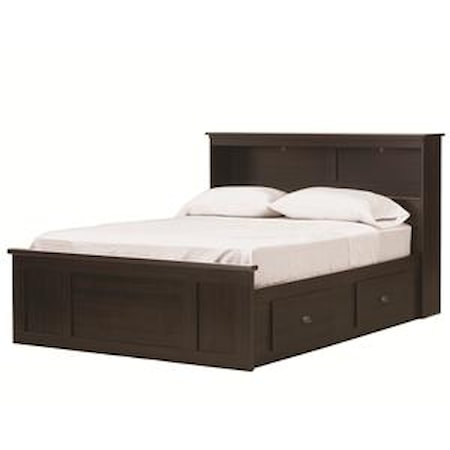 Queen Bookcase Captains Bed