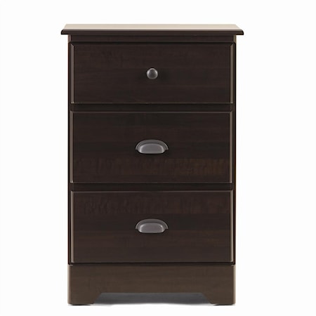 3 Drawer Nightstand with Roller Glides