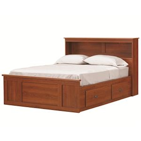 Queen Bookcase Captains Bed