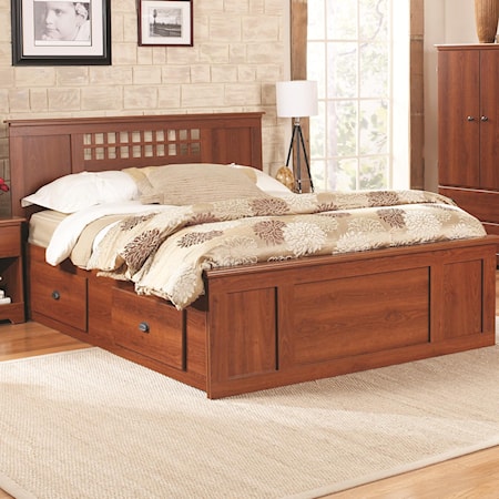 King Panel Captains Bed