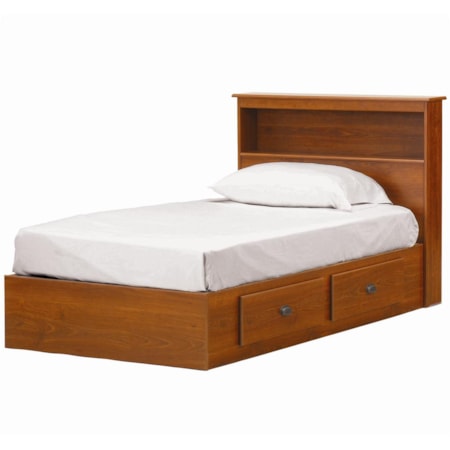 Twin 2 Drawer Mates Bed with Roller Glides