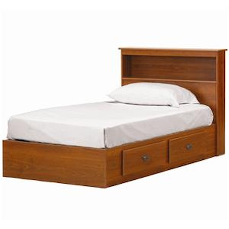 Twin 2 Drawer Mates Bed with Roller Glides