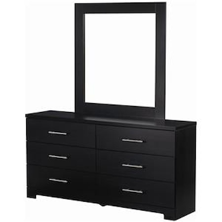 6 Drawer Dresser with Mirror Combination